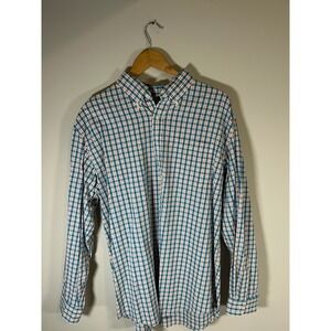 LL Bean Traditional Fit Plaid Button Down Shirt Mens Long Sleeve Cotton Lg Reg